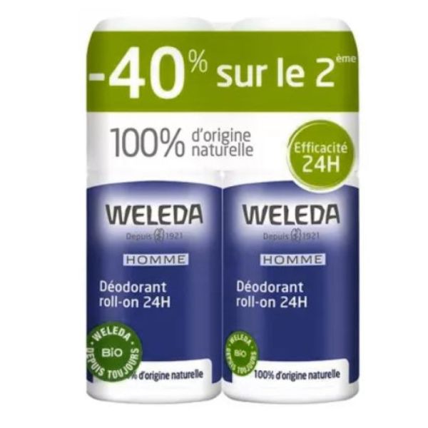 Weleda - Déodorant 24H roll-on - lot de 2x50ml