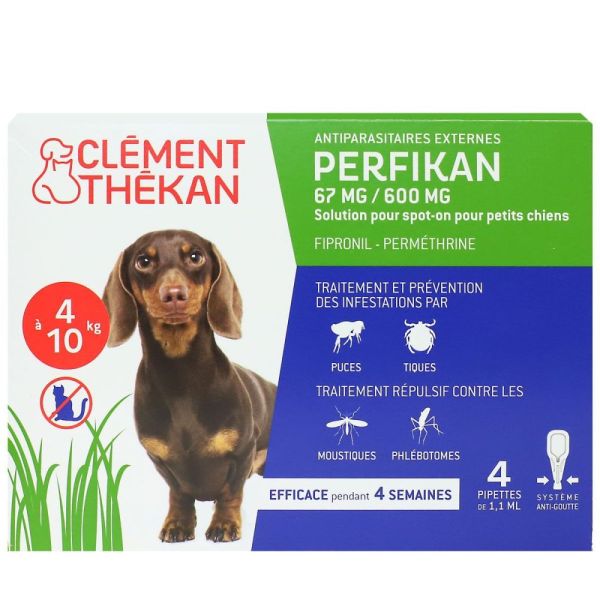 Clément Thékan - Perfikan 67 mg/600 mg Petits Chiens 4 Pipettes