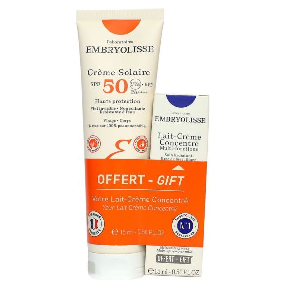 Embryolisse - crème solaire SPF50 100mL + Lait crème concentré 15mL