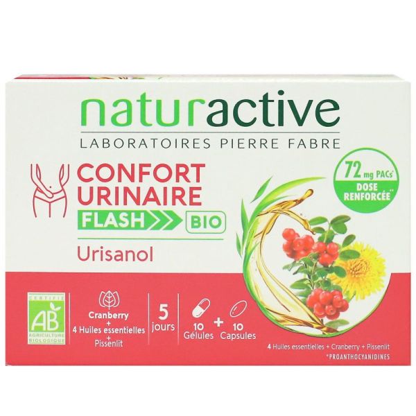 Naturactive - Urisanol Confort Urinaire Flash Bio - 10 Gélules + 10 Capsules
