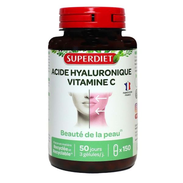 Superdiet - Acide hyaluronique vitamine C - 150 gélules