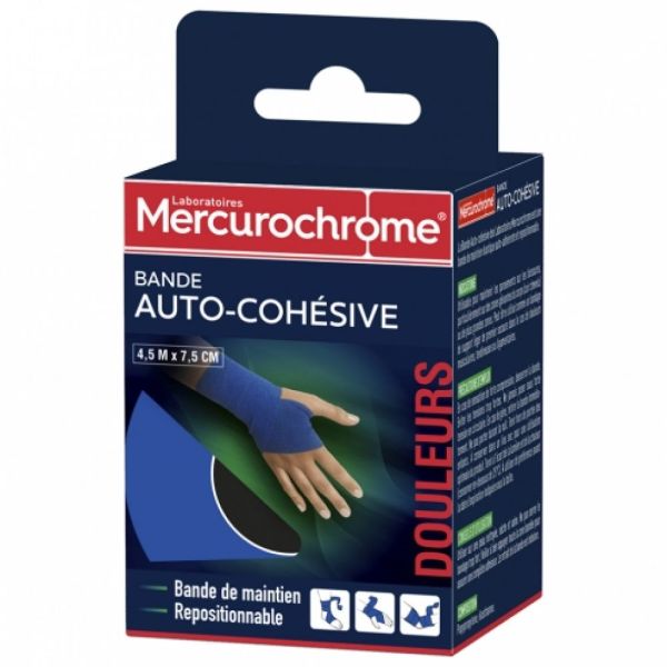 Mercurochrome - Bande Auto-cohésive - 1 bande 4,5 m x 7,5 cm