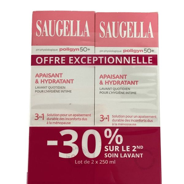 Saugella - Poligyn50+ lavant apaisant & hydratant - lot de 2x250mL