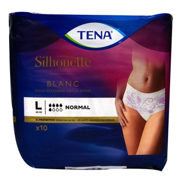 TENA - Lady Silhouette Normal blanc L - 12 culottes