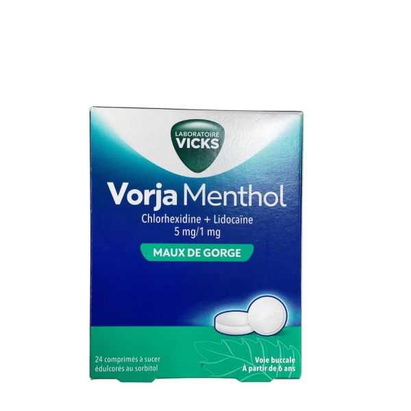 Vicks - Vorja Menthol Maux de gorge 5mg/1mg - 24 comprimés