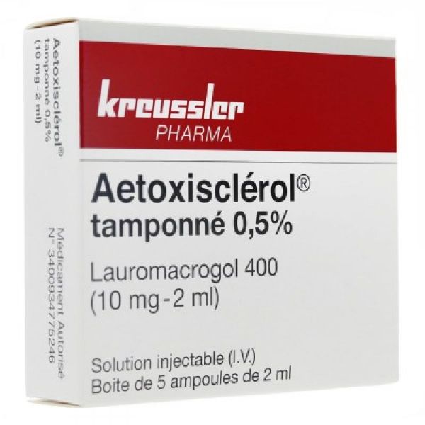 Aetoxisclérol tamponné 0.5 % - 5 ampoules