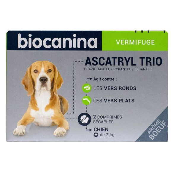 Ascatryl trio chien vermifuge - 2 comprimés