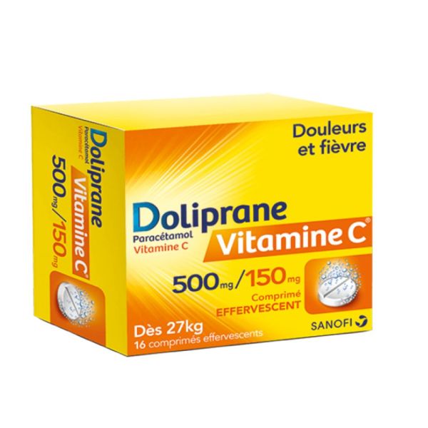 Doliprane Vitamine C 500/150mg - 16 comprimés effervescents
