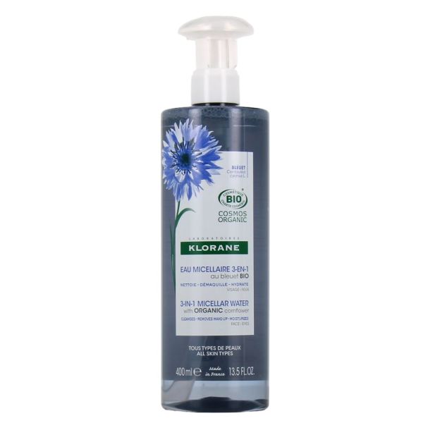 Klorane - Eau micellaire 3en1 au bleuet bio - 400ml