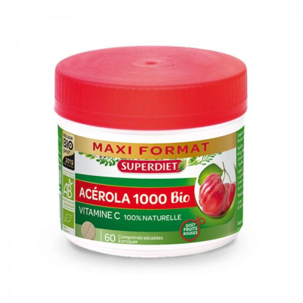 Superdiet - Acérola 1000 bio - 60 comprimés