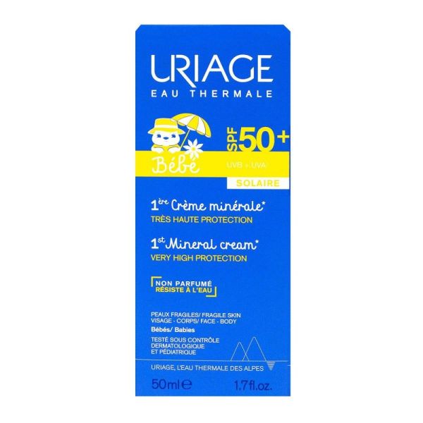 Uriage - 1ère crème minérale solaire SPF50+  - 50ML