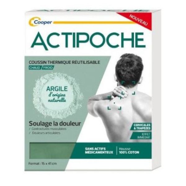 Actipoche - Coussin thermique réutilisable Cervicales & Trapèzes - 15 x 41 cm