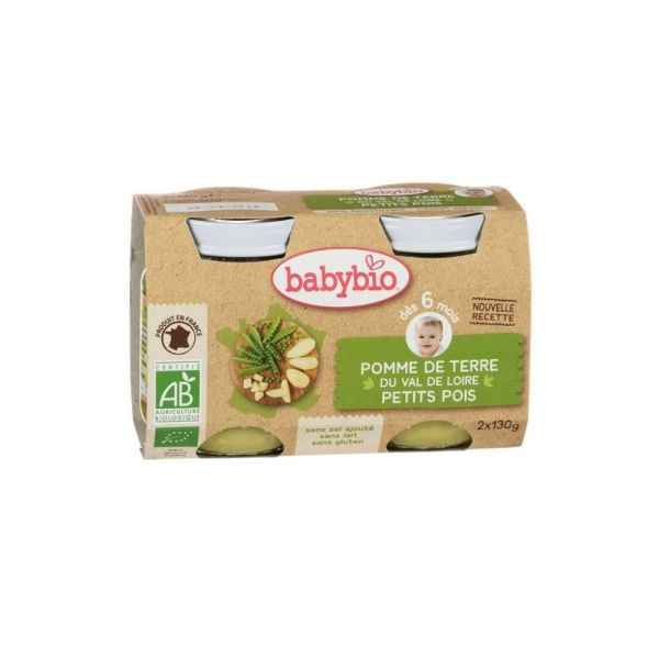 Babybio - Petits pois d'Aquitaine dès 6 mois - 2x130g