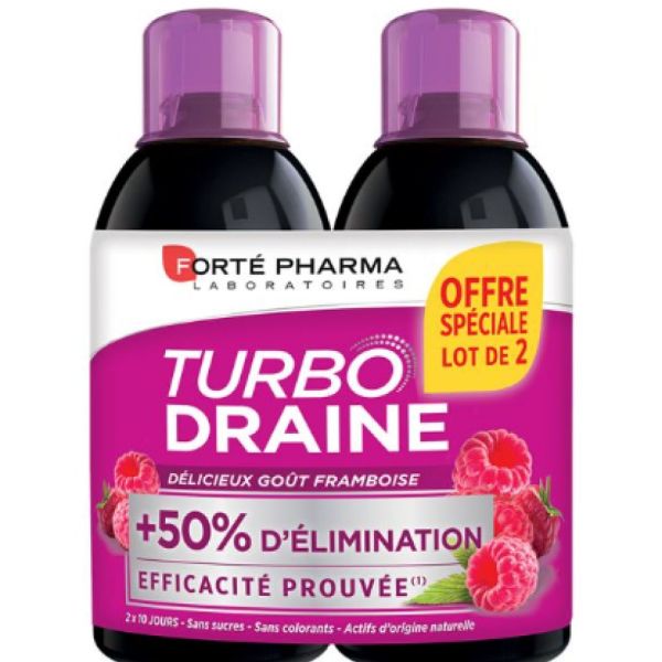 Forte pharma - Turbo Draine goût framboise - 2x 500ml