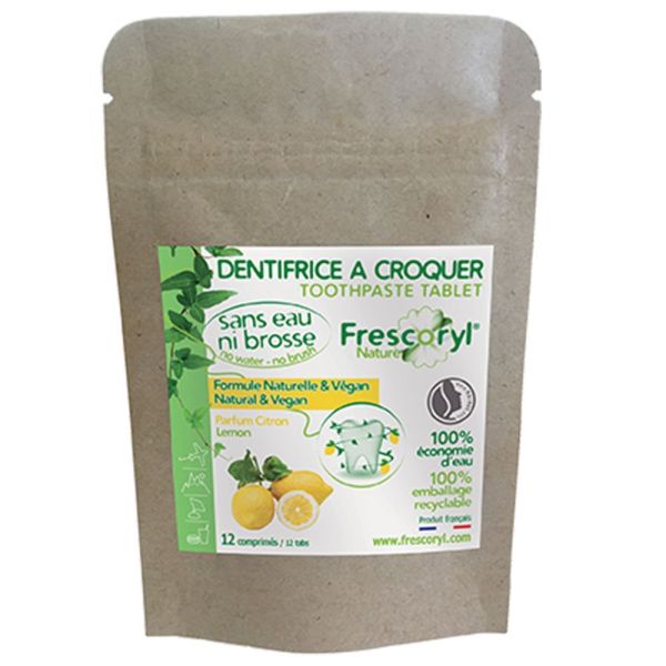 Frescoryl Nature - Dentifrice à croquer Citron - 15 comprimés