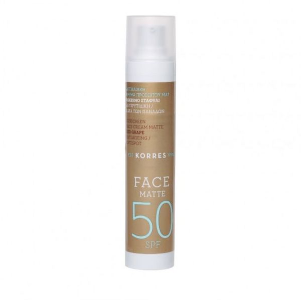 Korres solaire - Crème solaire visage matte SPF 50 - 50 ml