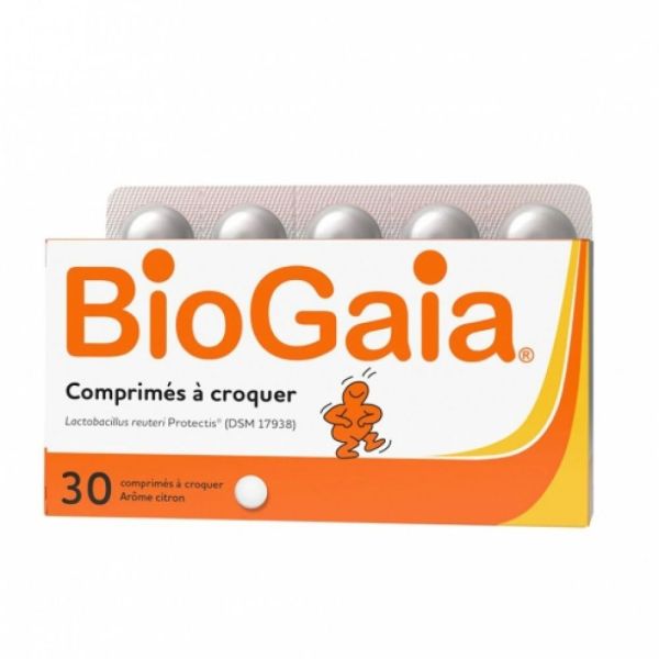 Biogaia - Comprimés à croquer arôme citron - Boite de 30