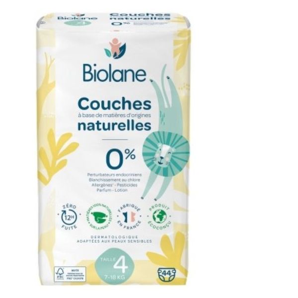 Biolane Couches Naturelles 28 Couches Taille 2 (3-6 Kg)