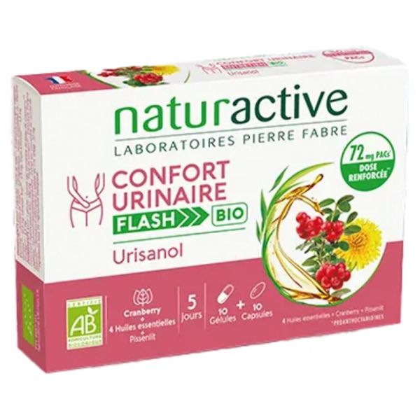 Naturactive - Urisanol Confort Urinaire Flash Bio - 10 Gélules + 10 Capsules