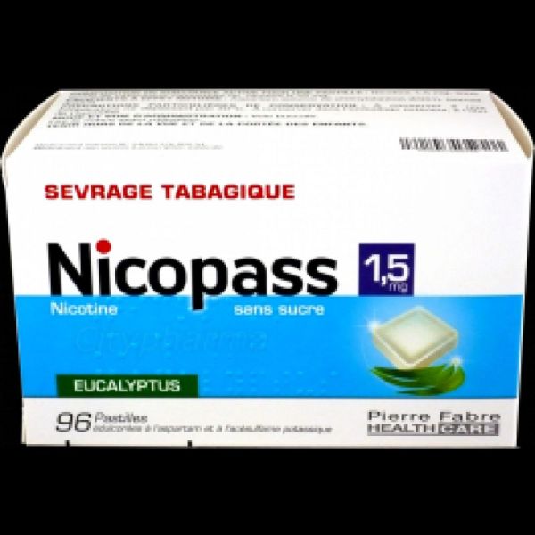 Nicopass 1,5 mg eucalyptus sevrage tabagique -  96 pastilles