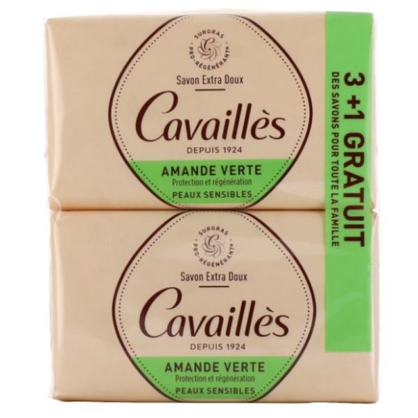 Rogé Cavaillès - Pain Savon amande verte 3+1 gratuits - 4x250g