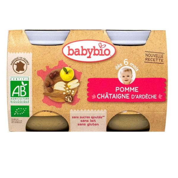 Babybio - Pomme Chataigne - 2 x130G
