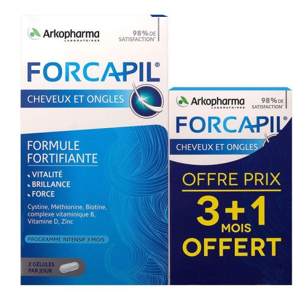 Forcapil - Cheveux et ongles force brillance vitalité - 180 + 60 gélules offertes