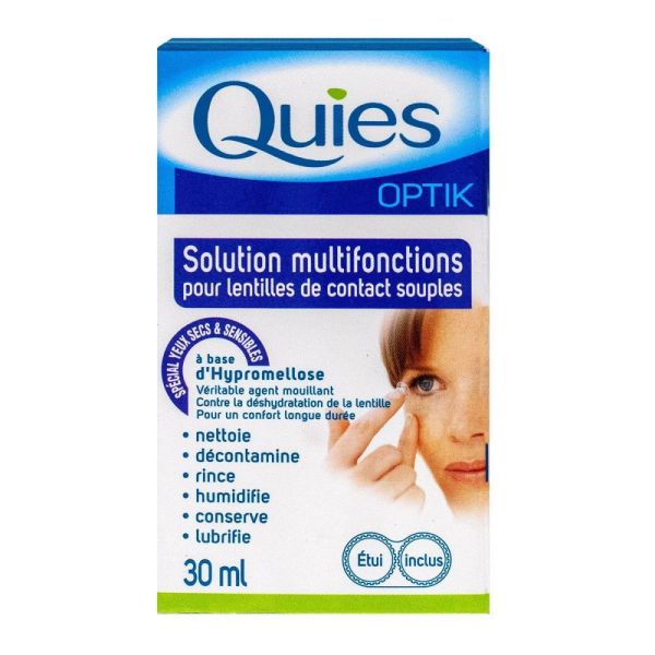Quies - Optik solution multifonctions pour lentilles de contact souples - 30 mL