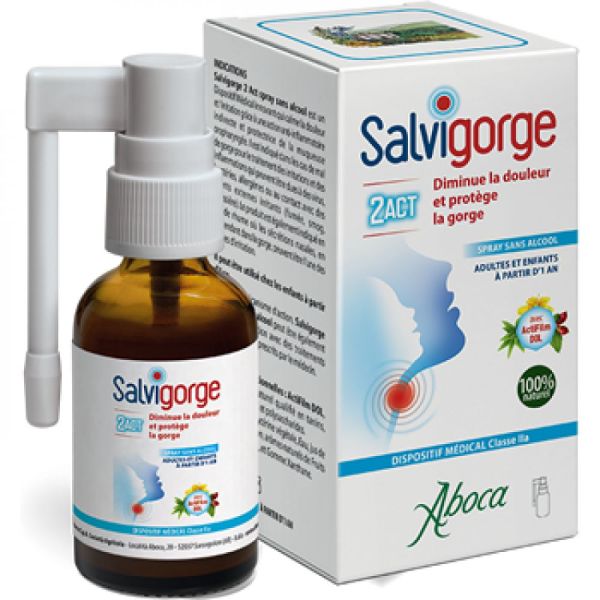 Aboca - Salvigorge 2ACT - sans alcool- spray 30ml