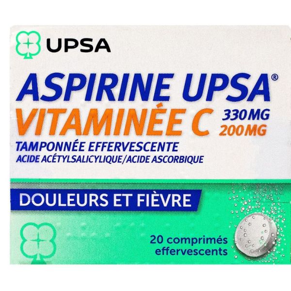 Aspirine UPSA Vitaminée C - 20 comprimés effervescents
