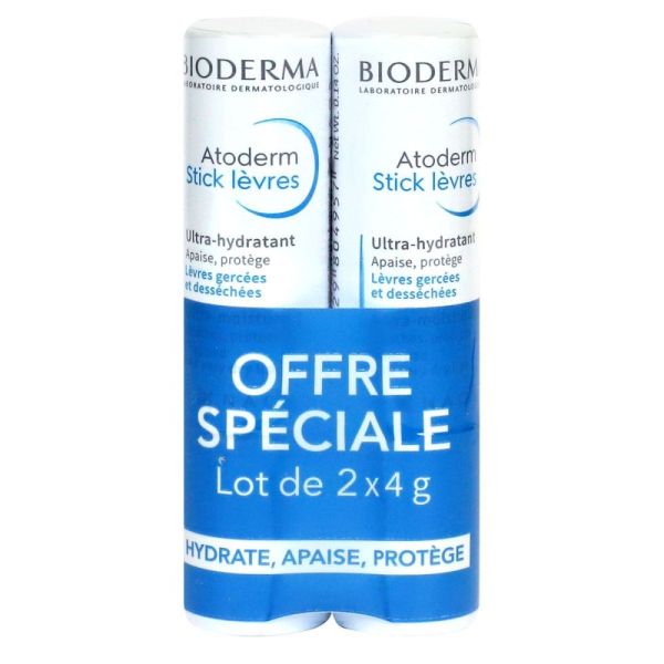Bioderma - Atoderm stick lèvres - 2x4g