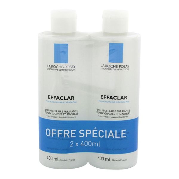 La Roche-Posay - Effaclar Eau micellaire offre spéciale - 2x400ml