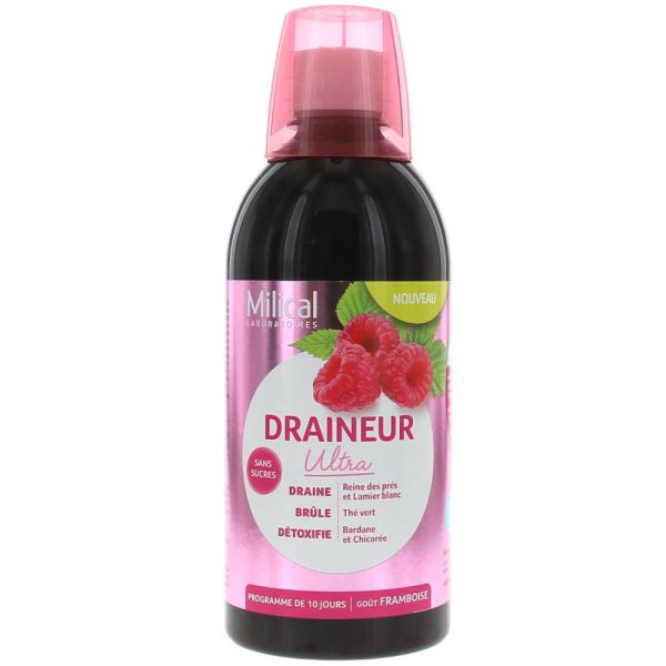 Milical - Draineur ultra gôut framboise - 500 ml