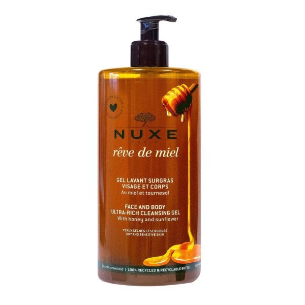Nuxe - Rêve de miel gel lavant surgras visage et corps - 750ml