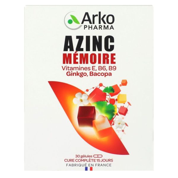 Arkopharma - Azinc mémoire - 30 gélules