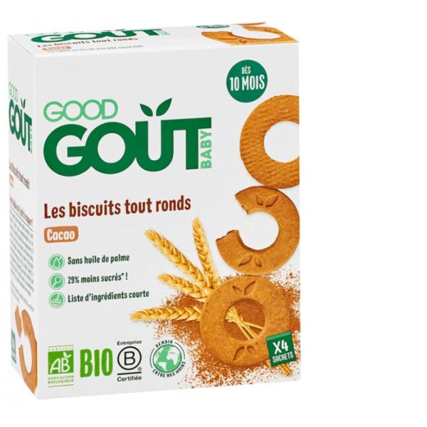 Good Goût - Biscuits Tout Ronds Cacao Dès 10 Mois Bio 20 Biscuits