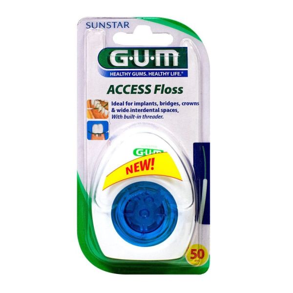 GUM - Fil dentaire Access Floss implants, bridges - 50 utilisations
