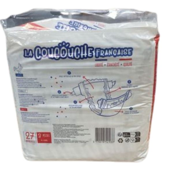 La Coucouche Française - Couches Naturelles Taille 3  (4-9 kg) - 27 Unités