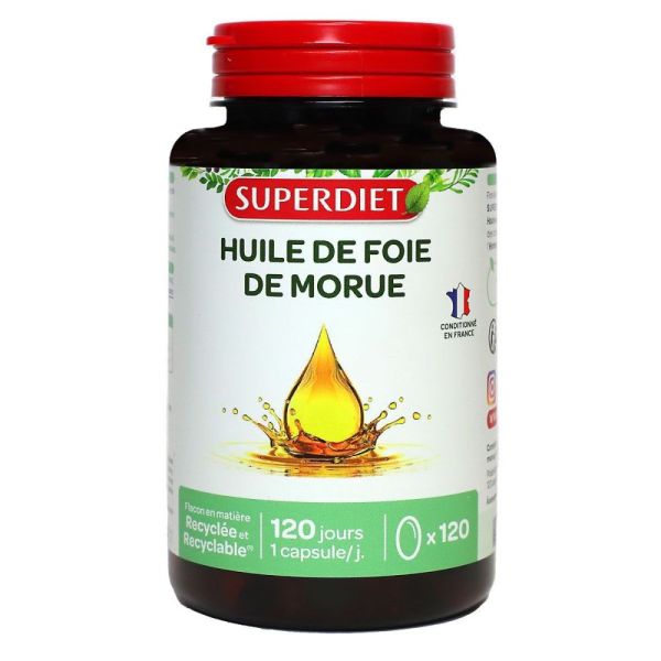Superdiet - Huile de foie de morue - 120 capsules