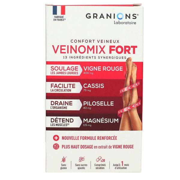 Granions - Veinomix Fort confort veineux - 30 comprimés sécables
