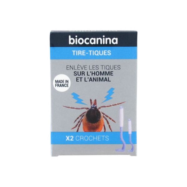 Biocanina - 2 Tire-tiques 2 tailles de crochets