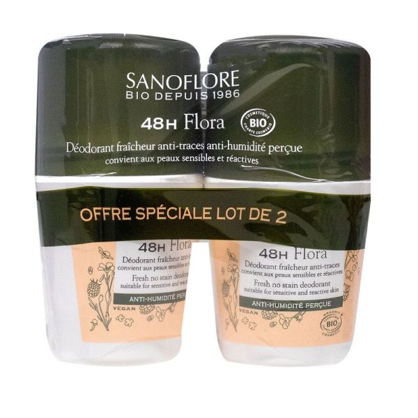 Sanoflore - Déodorant  48 h Flora - 2 x 50 ml