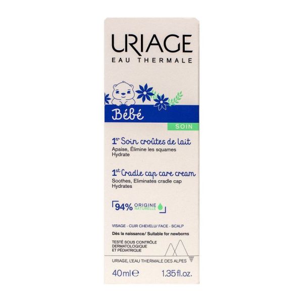 Uriage-  bébé - Soin croûtes de lait crème régulatrice apaisante - 40mL