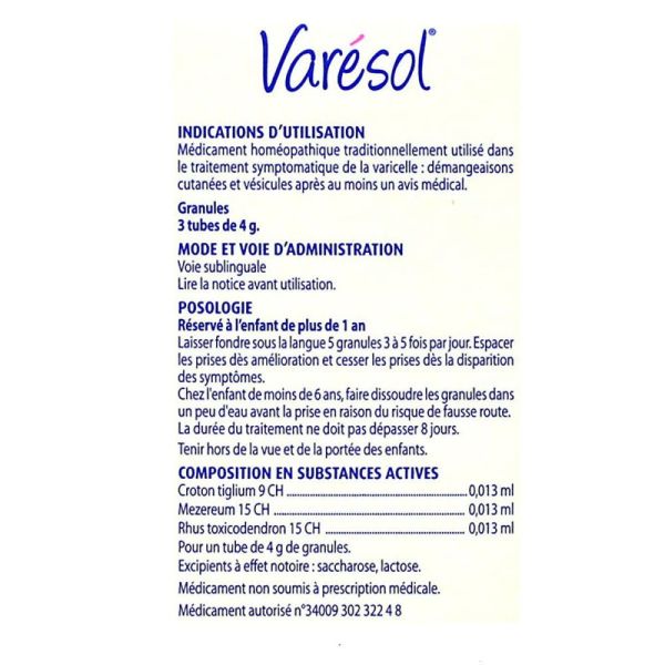 Boiron - Varésol granules - 3 tubes