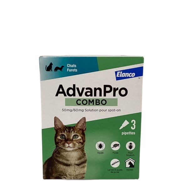 Elanco - Advanpro Combo puces tiques pour chats et furets - 3 pipettes répulsives
