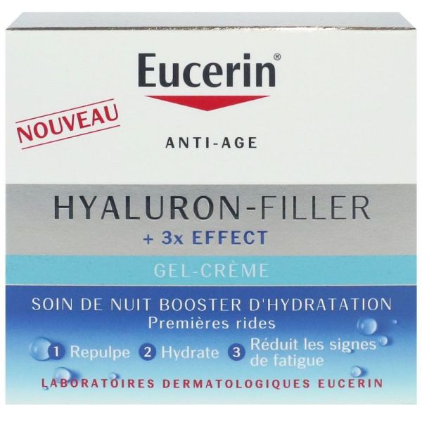 Eucerin - Hyaluron Filler 3X Effect Gel crème Nuit - 50ml