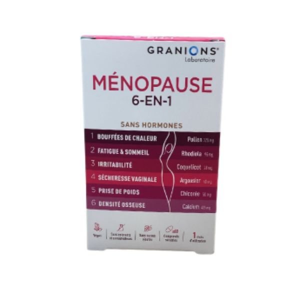 Granions - Ménopause 6en1 sans hormones - 60 comprimés