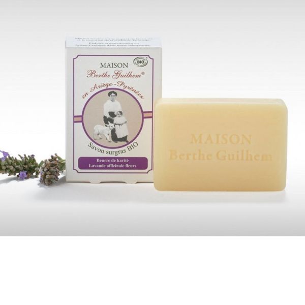 Maison Berthe Guilhem - Savon surgras beurre de karité/lavande Bio - 100g