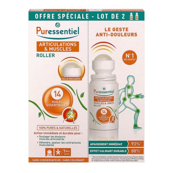 PURESSENTIEL - roller articulations et muscles - 2x 75ml