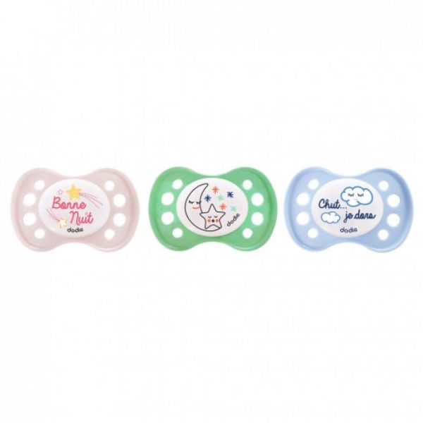 Dodie 2 sucettes anatomiques silicone 0-6 mois